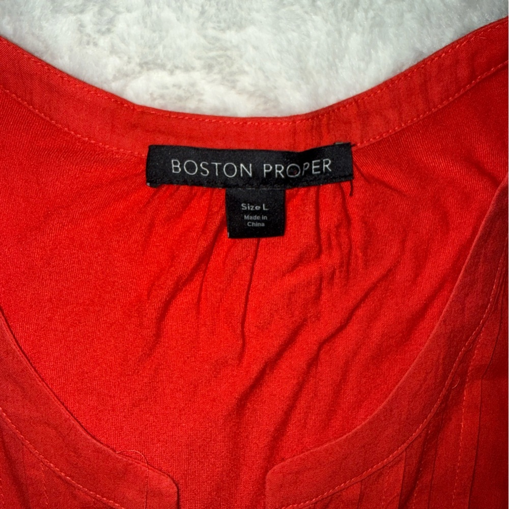 3 x 20$ Boston Proper Red V-Neck Sweater Size L - Picture 2 of 7